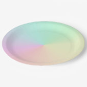 ミュートされたグラデグラデーションントレインボーパステル ペーパープレート (アングル)
