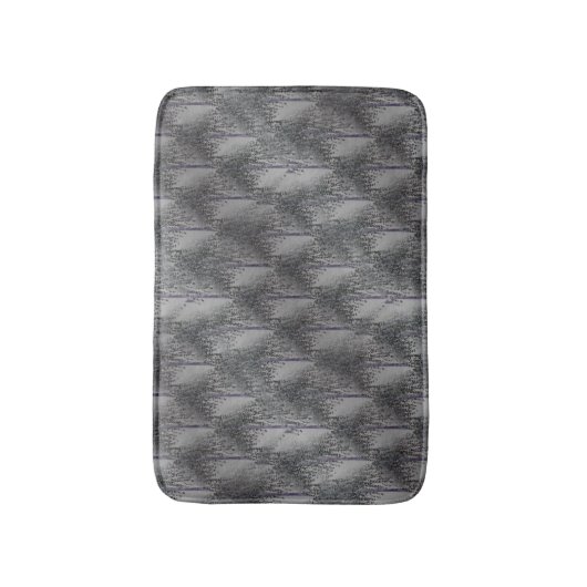 ミュートされたグレーのフローラ自然パターン バスマット (正面縦)