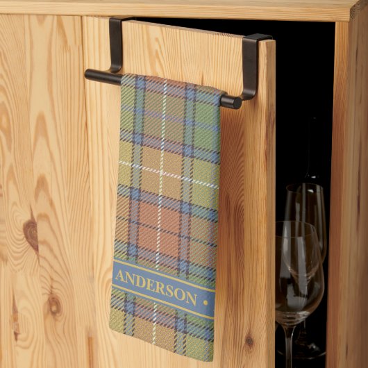 ミュートされたスタイリッシュ春カラーミックスのプレイド キッチンタオル (三つ折り)