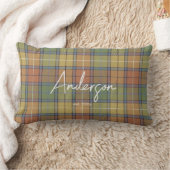 ミュートされたスタイリッシュ春カラーミックスのプレイド ランバークッション (ブランケット)