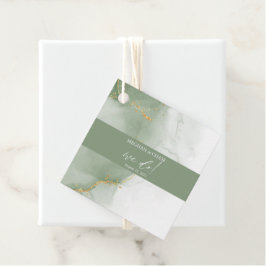 ミュートされたセージ抽象芸術 フェイバータグ