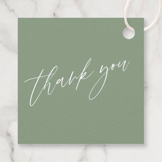 ミュートされたセージ抽象芸術 フェイバータグ (裏面)