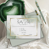 ミュートされたセージ金ゴールドマーブル 出欠カード