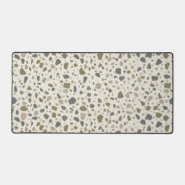 ミュートされたテラゾパターン デスクマット