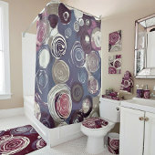 ミュートされたトーンの抽象芸術バラ シャワーカーテン