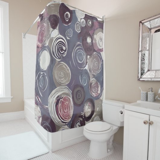 ミュートされたトーンの抽象芸術バラ シャワーカーテン (インサイチュ)