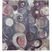 ミュートされたトーンの抽象芸術バラ シャワーカーテン (正面)