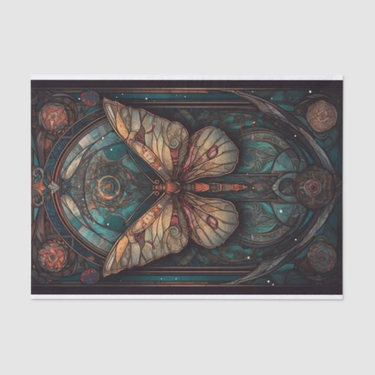 ミュートされたトーンの美しい蛾 薄葉紙 (正面)