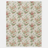 ミュートされたトーンシャビーなシックなクラシックフローラアクセント フリースブランケット (正面)