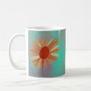 ミュートされたトーン抽象芸術ひまわり コーヒーマグカップ