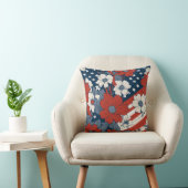 ミュートされたパステルアメリカ国旗と花 クッション (椅子)