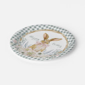 ミュートされたパステルウォーターカラーフローラリースイースター ペーパープレート (アングル)