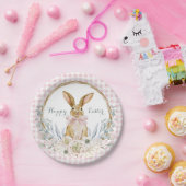 ミュートされたパステルウォーターカラーフローラリースイースター ペーパープレート (パーティー)