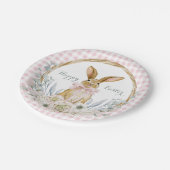 ミュートされたパステルウォーターカラーフローラリースイースター ペーパープレート (アングル)