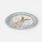 ミュートされたパステルウォーターカラーフローラリースイースター ペーパープレート (アングル)