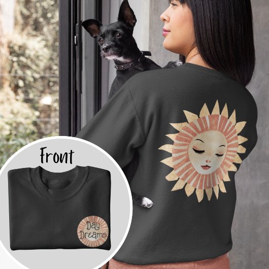 ミュートされたパステルシアルボホスリーピングサン スウェットシャツ