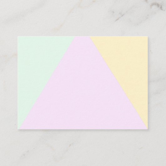 ミュートされたパステルジオメトリックウェディングレセプション エンクロージャーカード (裏面)