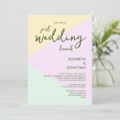 ミュートされたパステルジオメトリックポスト結婚ズブランチ 招待状 (スタンド正面)