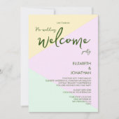 ミュートされたパステルジオメトリック結婚プレの歓迎パーティー 招待状 (正面)