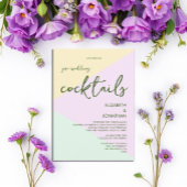 ミュートされたパステルジオメト結婚リックのカクテルパーティー 招待状