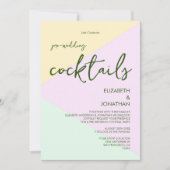 ミュートされたパステルジオメト結婚リックのカクテルパーティー 招待状 (正面)