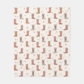 ミュートされたパステルズクリスマスホリデーウェスタンブーツカワイイ フリースブランケット (正面)