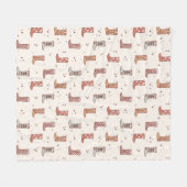 ミュートされたパステルズクリスマスホリデーウェスタンブーツカワイイ フリースブランケット (正面(横))