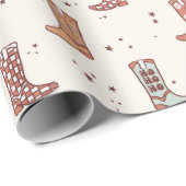 ミュートされたパステルズクリスマスホリデーウェスタンブーツカワイイ ラッピングペーパー (ロールコーナー)