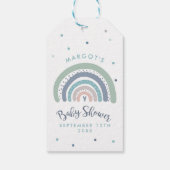 ミュートされたパステルレインボーベビーシャワーの好意 ギフトタグ (裏面)