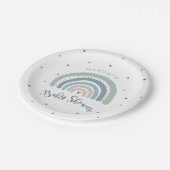 ミュートされたパステルレインボーベビーシャワー ペーパープレート (アングル)