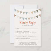 ミュートされたパステル束ベビーシャワーRSVPインサート 出欠カード (正面)