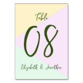 ミュートされたパステル結婚ジオメトリック テーブルナンバー (裏面)