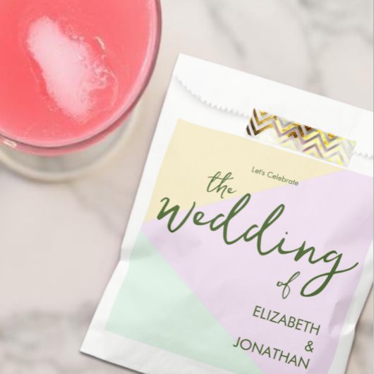 ミュートされたパステル結婚ジオメトリック フェイバーバッグ