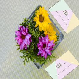 ミュートされたパステル結婚ジオメトリック プレイスカード