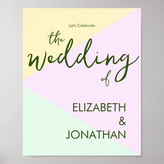 ミュートされたパステル結婚ジオメトリック ポスター (正面)