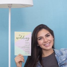 ミュートされたパステル結婚ジオメトリック 招待状