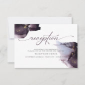 ミュートされたヒザーパープル抽象芸術の水色 招待状 (正面)