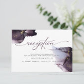 ミュートされたヒザーパープル抽象芸術の水色 招待状 (スタンド正面)