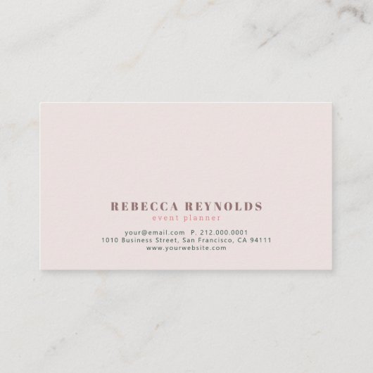 ミュートされたピンクと緑のテラゾパターモダンン 名刺 (裏面)