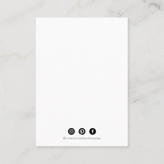 ミュートされたピンクと青のトロピカルリーフイヤリングディスプレイ 名刺 (裏面)