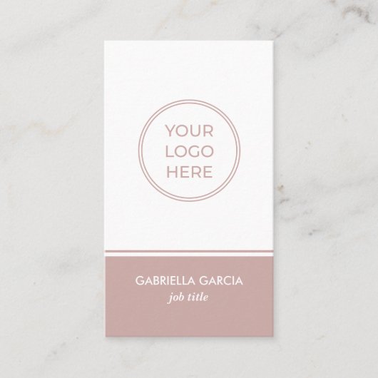 ミュートされたピンクのスキャン可能なQRコード名刺 名刺 (正面)