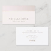 ミュートされたピンクのトープグラデーション美しいサロン 名刺 (正面/裏面)