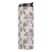 ミュートされたピンクのハイビスカスフラワーパターン タンブラー (回転左)