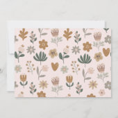 ミュートされたピンクのフローラ妖精ファースト誕生日写真 招待状 (裏面)