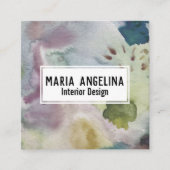 ミュートされたフォグの水カラー抽象芸術のアートスプモダンラッシュ スクエア名刺 (正面)
