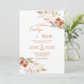 ミュートされたフローラパンパ結婚スグラスの全てが1つ 招待状 (スタンド正面)