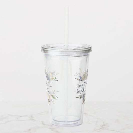 ミュートされたフローラフレーム |エレガントバラメイド・オブ・オーナー（花嫁付き添い人） アクリルタンブラー (右)