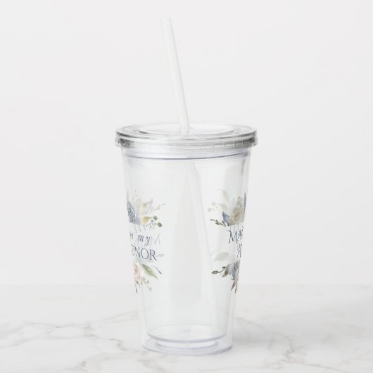 ミュートされたフローラフレーム |エレガントバラメイド・オブ・オーナー（花嫁付き添い人） アクリルタンブラー (左)