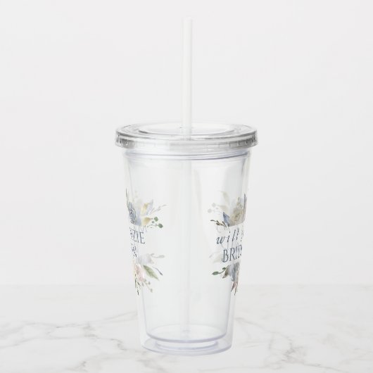 ミュートされたフローラフレーム |エレガントバラ付き頼Bridesmaid  アクリルタンブラー (右)