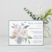 ミュートされたフローラブーケ |ソフトバラブライダルシャワー 招待状 (スタンド正面)
